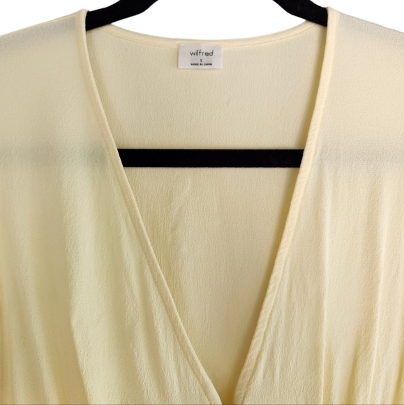 Wilfred Aritzia Yellow Midi Button Down Long Sleeve Dress - Pale Yellow - Picture 5 of 12